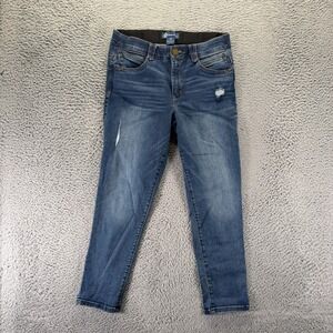 Democracy Ab Solution Jeans Womens 12 Blue Cotton Denim Ankle Distressed Stretch